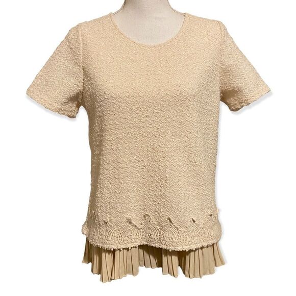 Lady Story Knit Blouse with Silky Trim - Picture 1 of 6